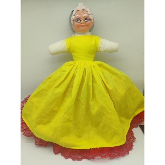 Vintage 3 in 1 Cloth Doll Red Riding Hood Grandma Wolf Topsy Turvy Story Telling - Picture 5 of 16